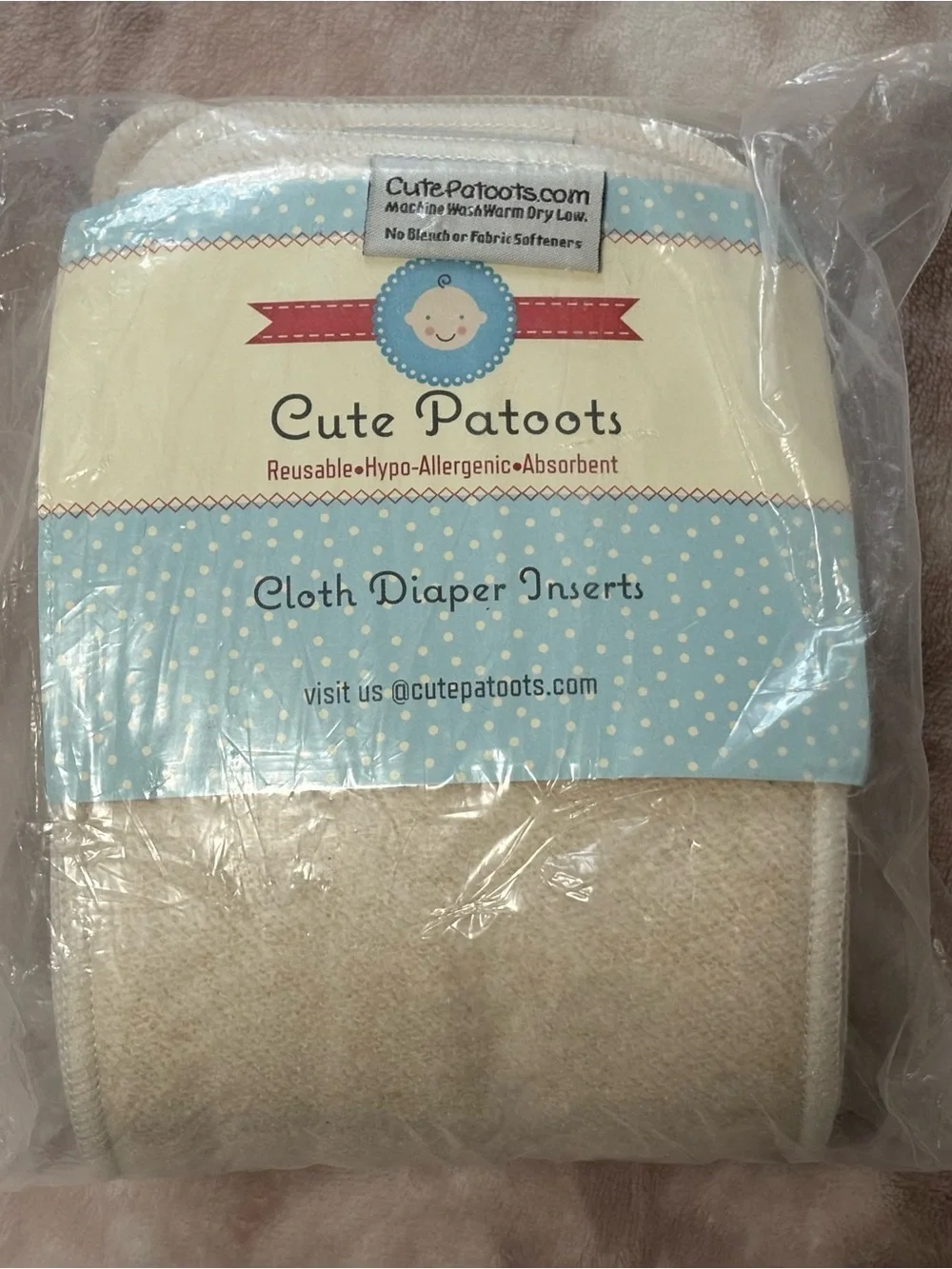 Blue Cloth Diaper Inserts - Reusable Hypo-Allergenic Absorbent